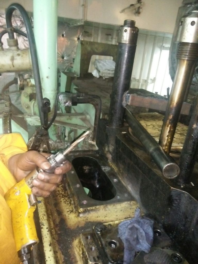 repair of Threads on Engine Block Under Process